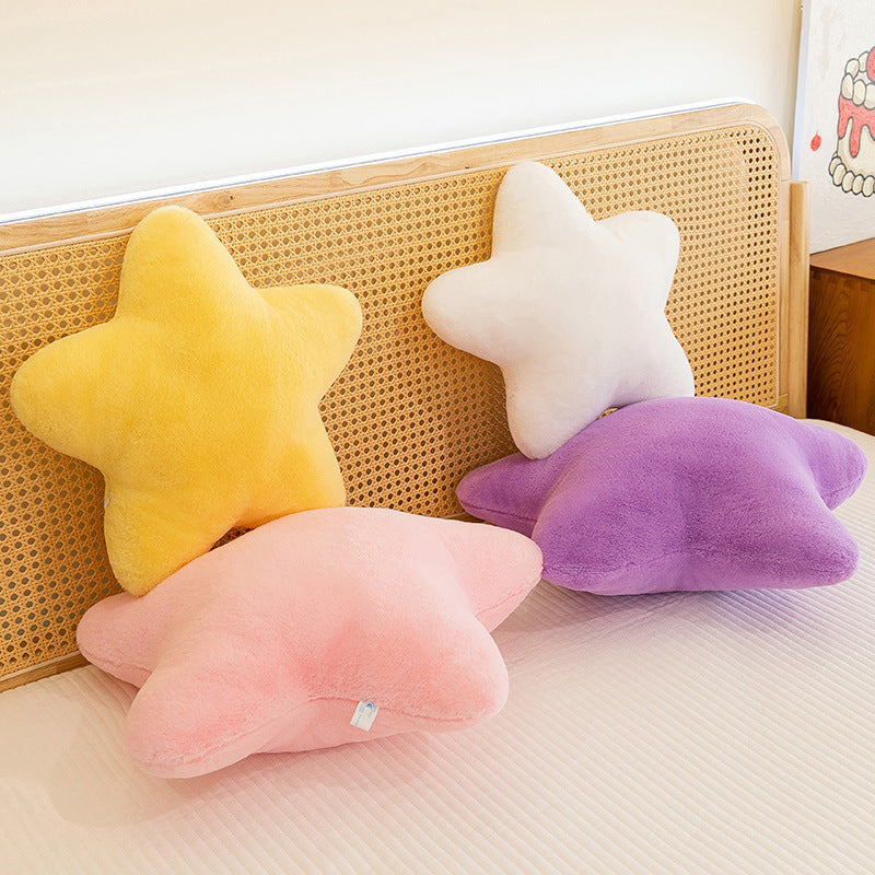 Star Shaped Decorative Throw Pillow 15 Inch Plush Faux Rabbit Fur Cushion for Bed Sofa Bedroom Living Room Floor Decor