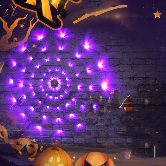 LED Spider Web Lights Halloween Decoration String Lights Horror Atmosphere Outdoor Indoor Party Decor