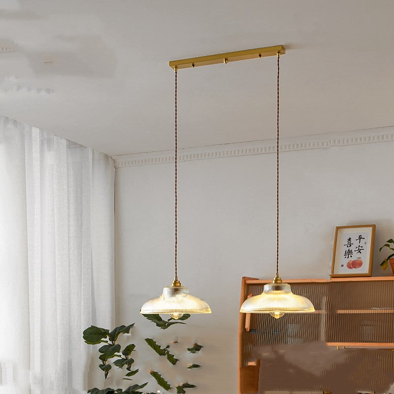 Japanese Vintage Brass Glass Chandelier – Nordic Restaurant & Bar Lighting