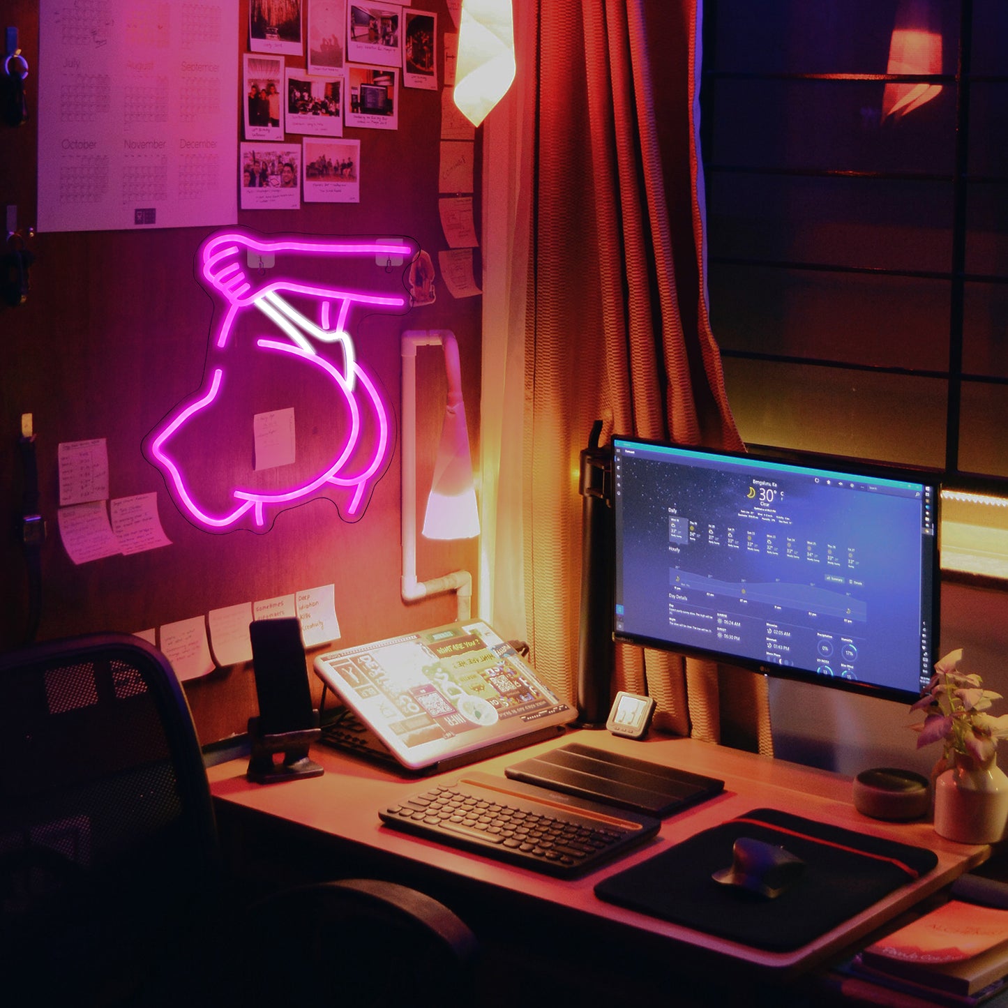 Neon LED Bar Girl Silhouette Light Decorative Wall Sign for Bar and Room Ambience