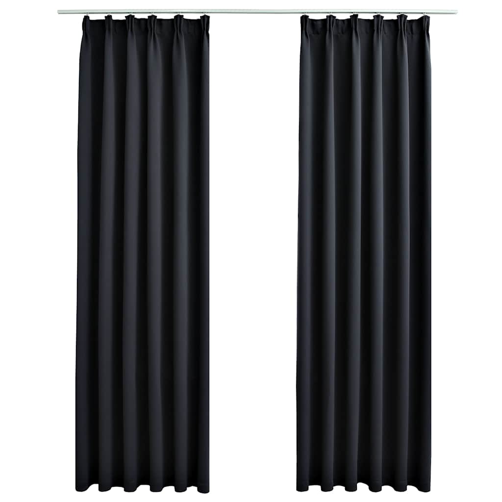 Blackout Curtains with Hooks – 2-Piece Room Darkening Window Drapes