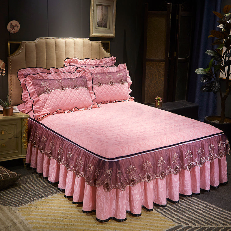 Detachable Skirt Style Non Slip Bed Cover Dustproof Fitted Mattress Protector with Bed Skirt