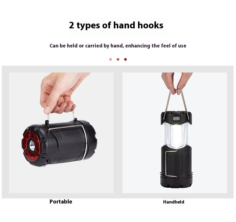 Dual Power Camping Lamp – Outdoor Tent LED Light for Hiking & Emergency Use