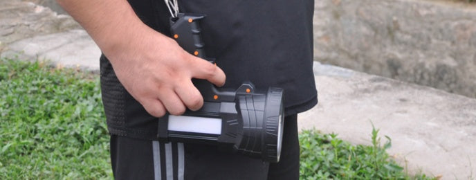 Hand Held Searchlight Spotlight Powerful Portable Torch for Outdoor Use and Long Distance Illumination