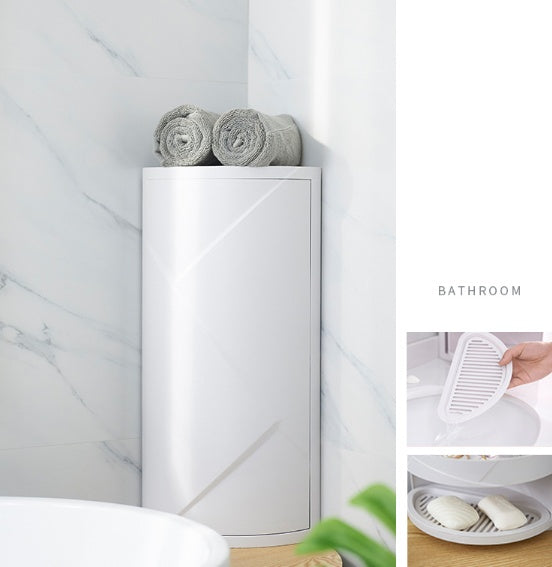 No-Drill Wall-Mounted Triangle Corner Shelf – Bathroom & Kitchen Storage Rack Organizer