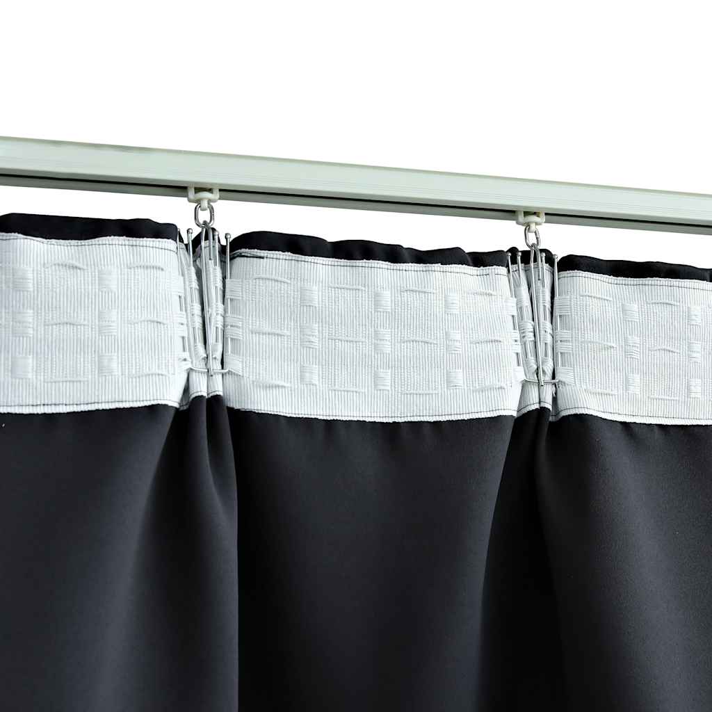 Blackout Curtains with Hooks – 2-Piece Room Darkening Window Drapes