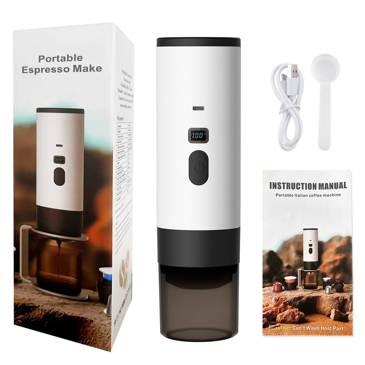 Portable Capsule Coffee Machine – Automatic Wireless Heating Espresso Maker for Travel