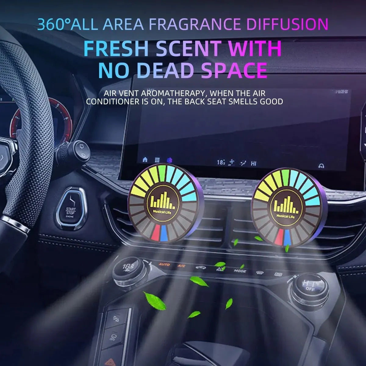 LED Music Sound Control Rhythm Light RGB Car Ambient Strip Adjustable Automotive Interior Light for Car and Party Decor