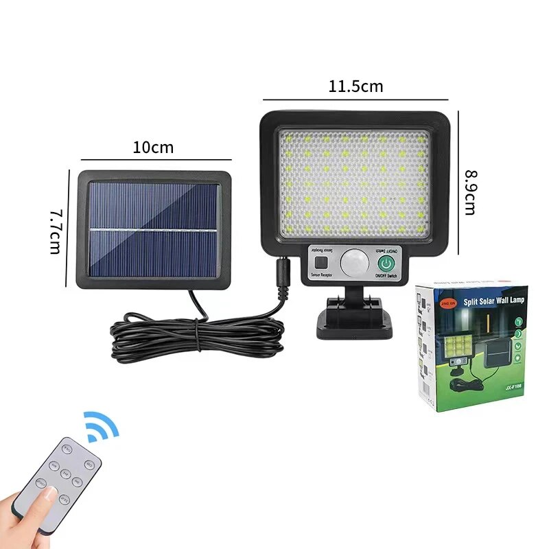 LED Solar Split Wall Lamp Motion Sensor 3 Mode Waterproof Outdoor Garden Garage Security Wall Light