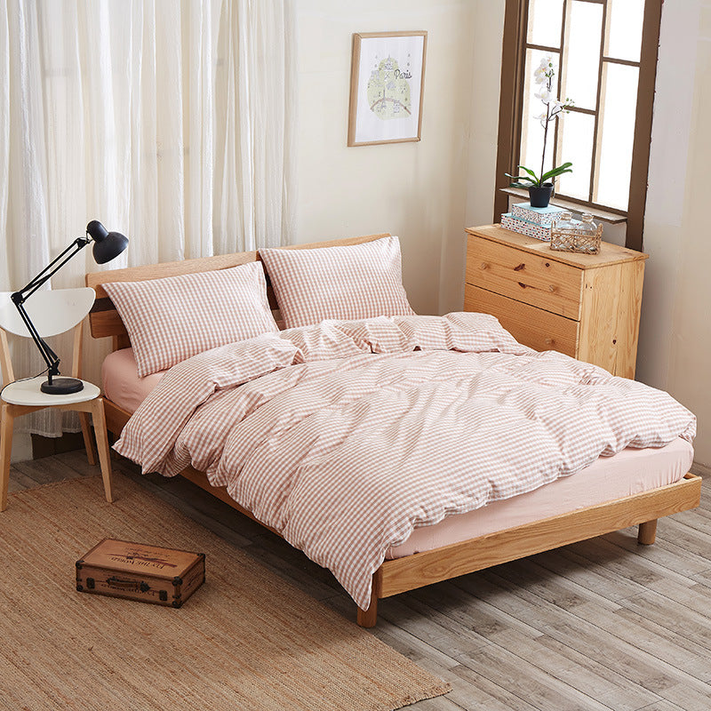 Pure Cotton 4 Piece Bed Sheet Set Soft Breathable Bed Linen Bedding Set for Home Comfort