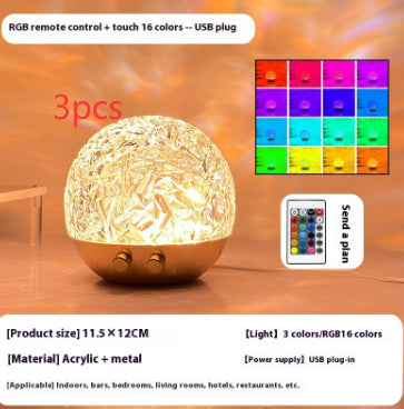 Water Ripple Projector Night Light Crystal Mood Lamp Sunset LED Bedside Decoration Aesthetic Home Bedroom Gift
