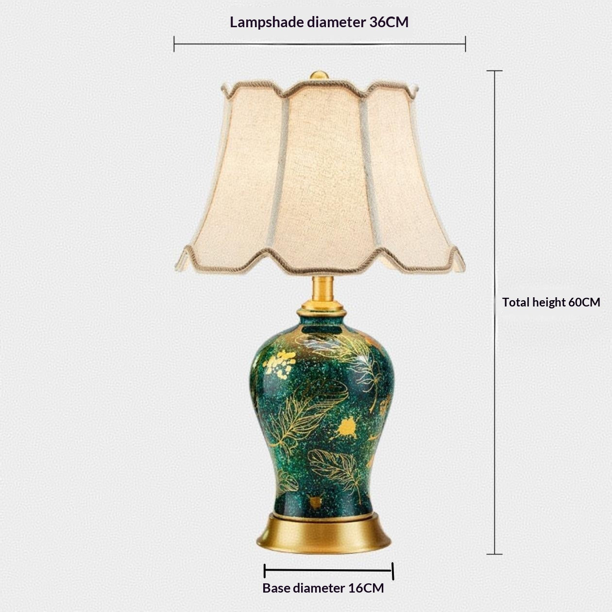 Ceramic Table Lamp for Living Room, Bedroom & Bedside Decor