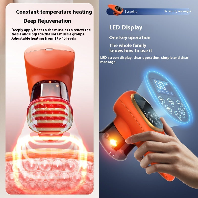 Electric EMS Cupping Device Microcurrent Vacuum Hot Compress Scraping Therapy Negative Pressure Massage Tool