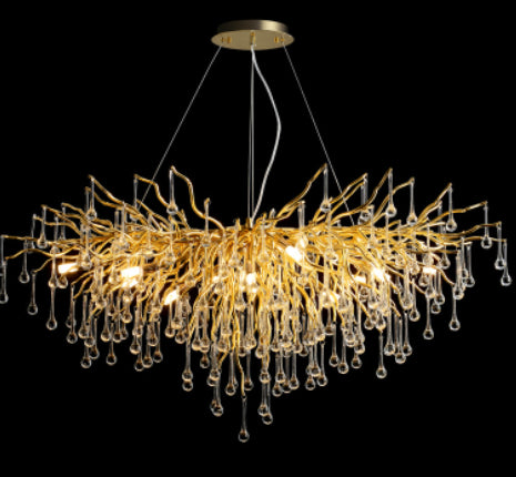 Postmodern Luxury Crystal Chandelier – Water Drop Atmosphere Lamp