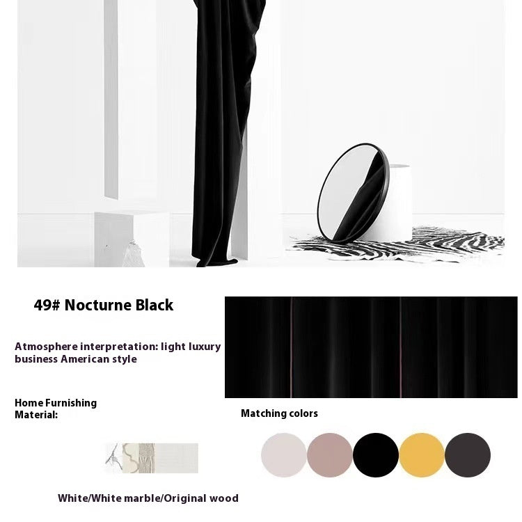 Full Shading Australian Wool Plush Velvet Curtain Insulated Non Inverted Finished Window Drapes for Home Decor