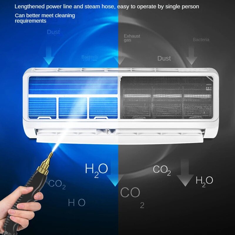 High Temperature High Pressure Steam Cleaner for Air Conditioning Kitchen Range Hood Oil Stain Removal Household Commercial Cleaning Tool