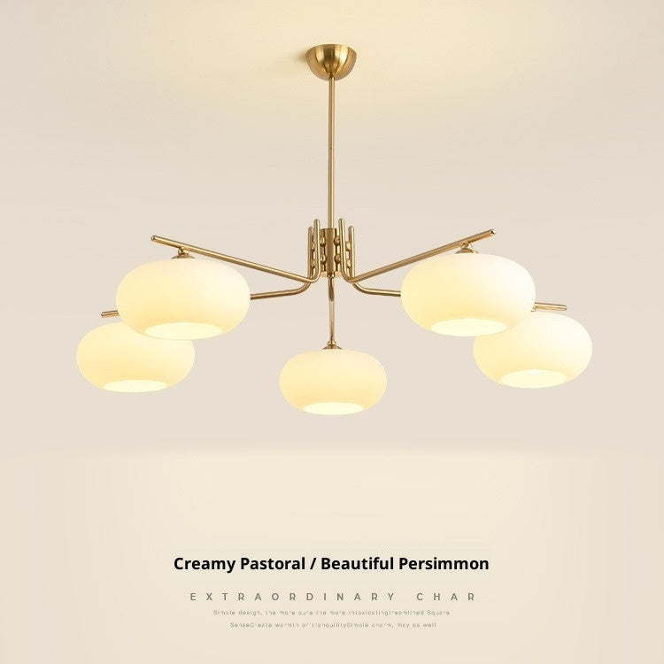 Simple Modern Cream Style Chandelier – Bedroom Persimmon Ceiling Light