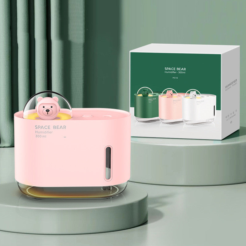 Cute Pet USB Humidifier Spray Water Meter Night Light Portable Mini Air Humidifier for Home Bedroom