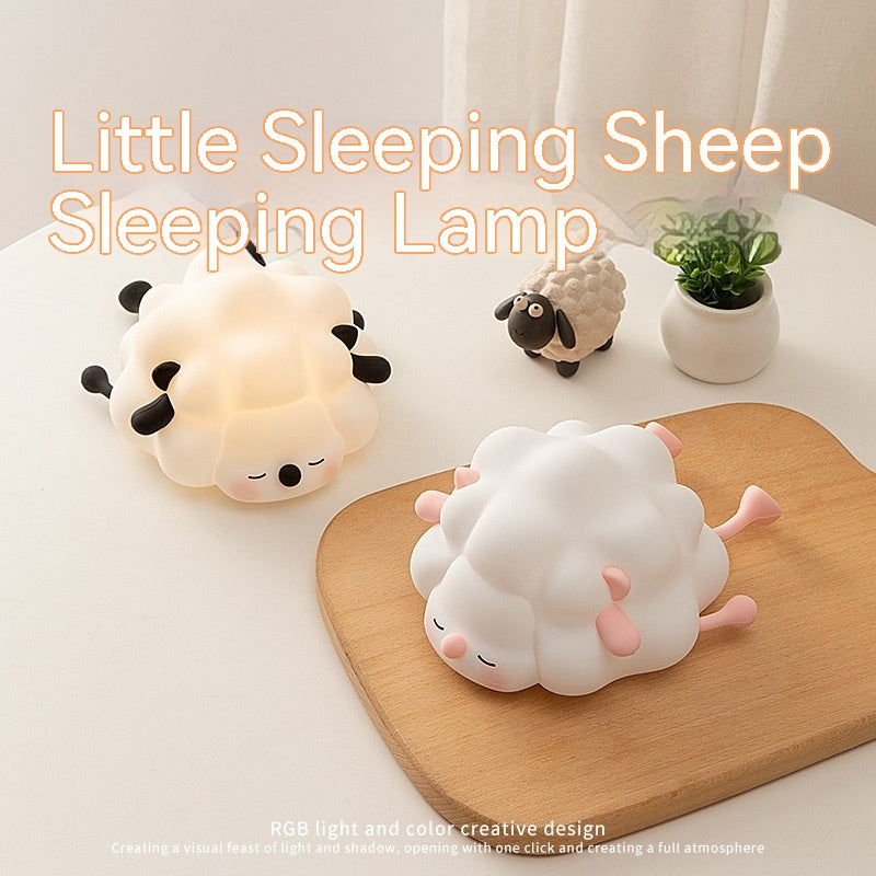 Cute Silicone Sheep Night Light Cartoon LED Bedroom Lamp Rechargeable Dimming Timer Kids Room Decor