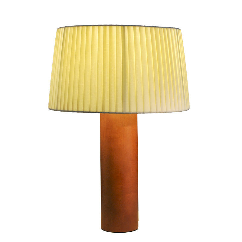 Korean Style Solid Wood Pleated Table Lamp for Living Room, Study & Bedroom | Elegant Bedside Lighting