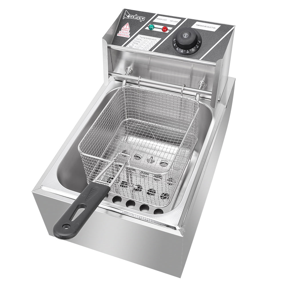 Electric Deep Fryer – Stainless Steel Single Tank Commercial Kitchen Frying Machine