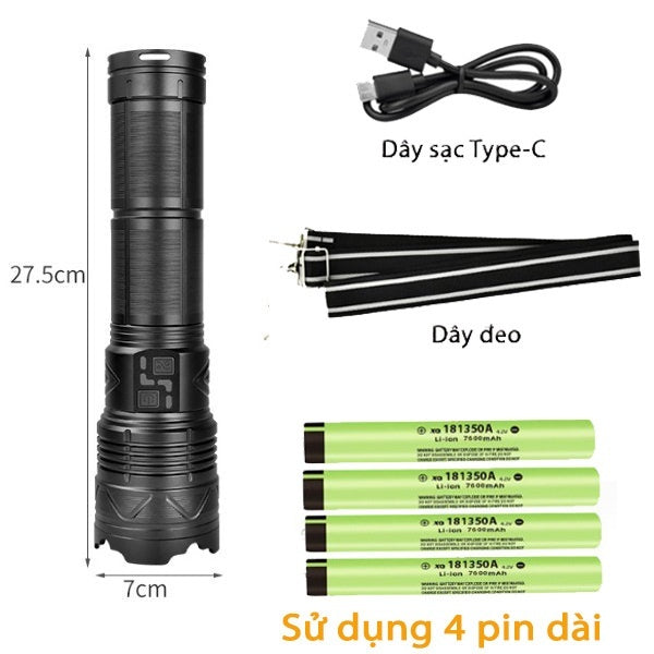Multifunctional Zoom Flashlight – High Power Outdoor LED Torch Light