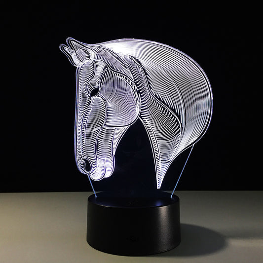 Horse Head LED Night Light Decorative Animal Lamp for Bedroom Soft Ambient Lighting