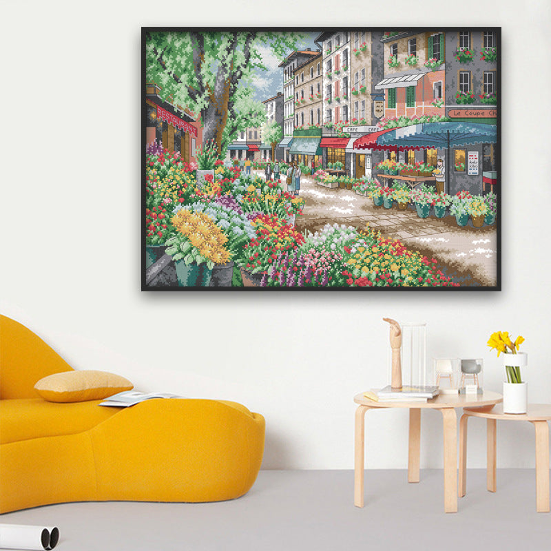 Scenery Cross Stitch Kit – DIY Landscape Embroidery Art Set for Home Decor