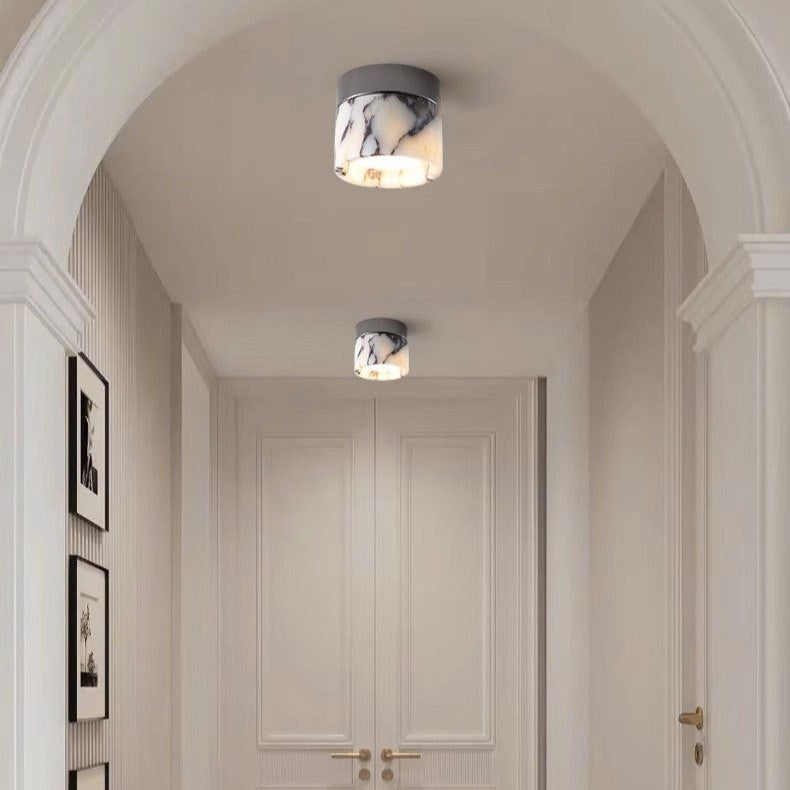 Luxury Marble Stone LED Ceiling Lamp High Grade Balcony Modern Indoor Lighting Fixture