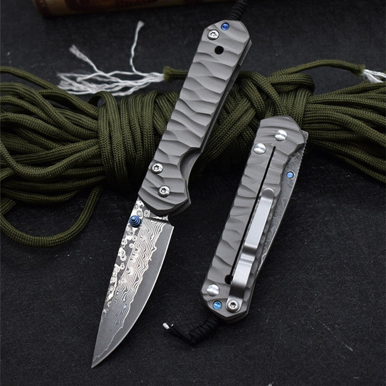 Damascus Folding Pocket Knife – High Quality Outdoor Camping & Survival Cutting Tool