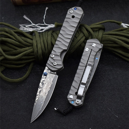 Damascus Folding Pocket Knife – High Quality Outdoor Camping & Survival Cutting Tool