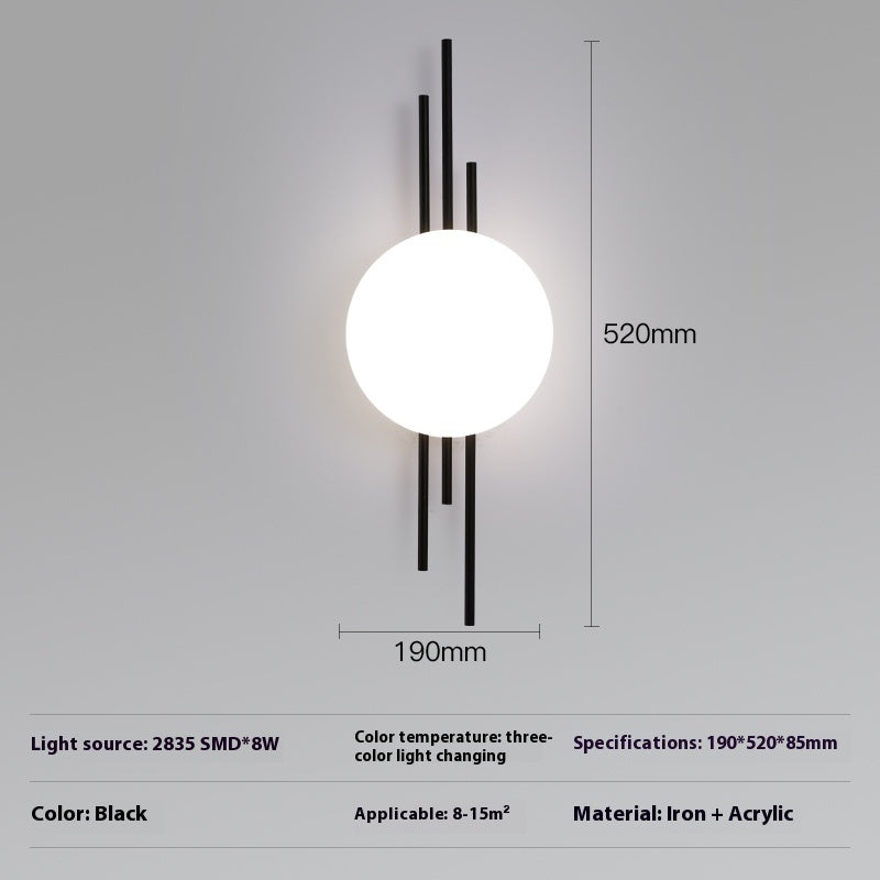 Household Minimalist Modern Wall Lamp Simple LED Sconce Lighting for Bedroom Living Room Decor
