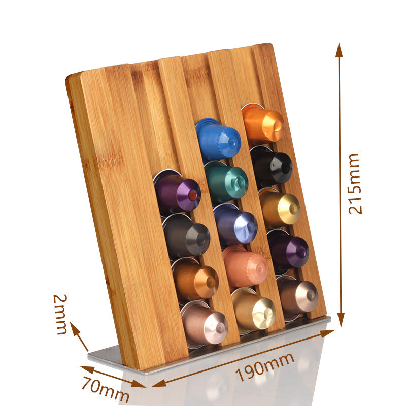 Bamboo Coffee Capsule Storage Box – Nespresso Pods Organizer Drawer Holder