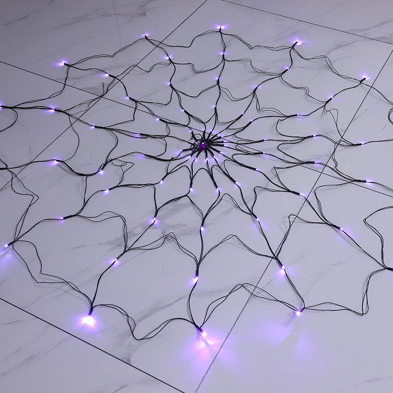 LED Spider Web Lights Halloween Decoration String Lights Horror Atmosphere Outdoor Indoor Party Decor