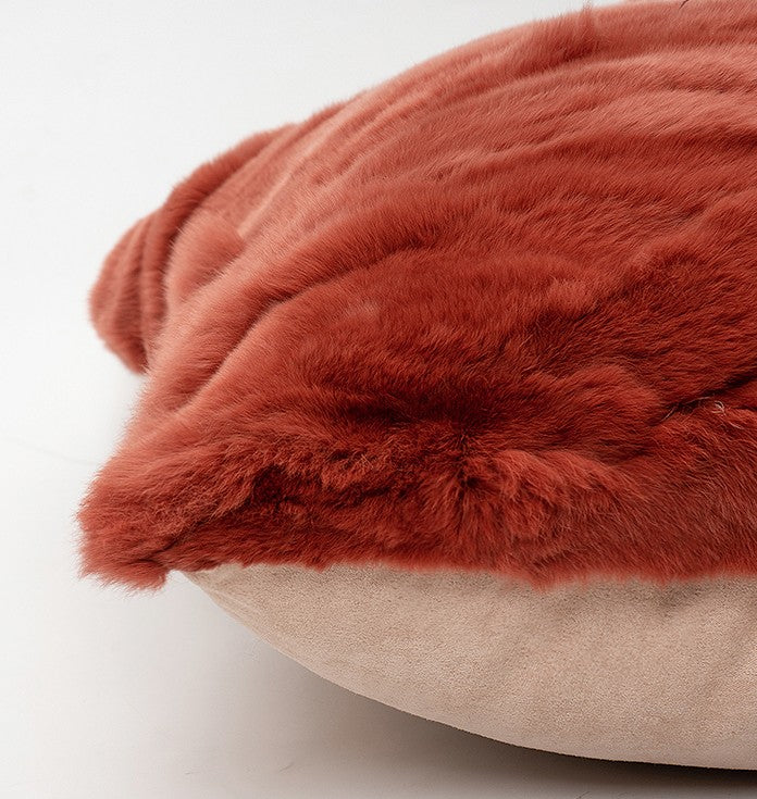 Modern Luxury Rust Red Crystal Cushion Cover Decorative Sofa Pillow for Living Room Home Decor