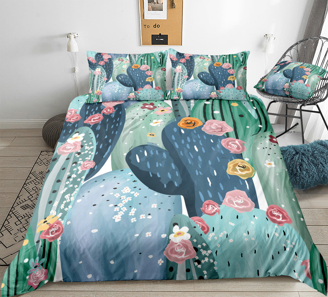 3 or 4 Piece Home Textile Bedding Set Soft Comforter Sheet Pillowcase Bed Set for Bedroom