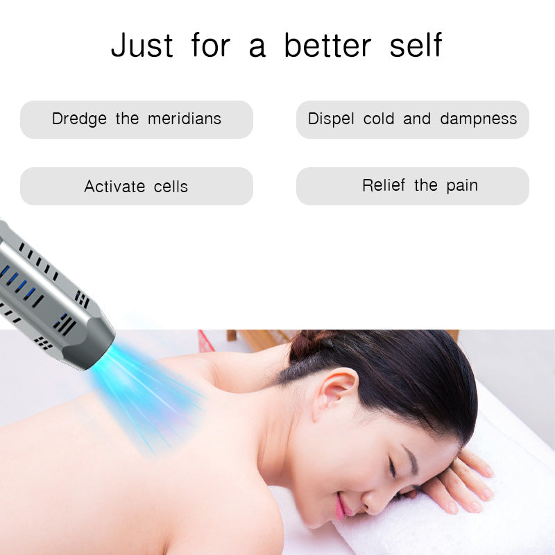 Light Wave Pulse Massage Physiotherapy Instrument Handheld Meridian Massage Device for Body Relaxation and Pain Relief