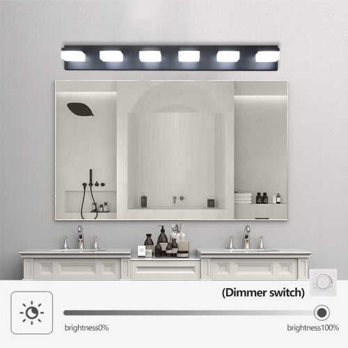 Modern 6 Light Black LED Makeup Mirror Light for Bathroom Vanity Wall Fixture