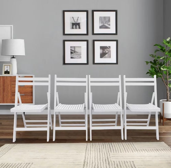 Slatted Wood Folding Chairs Portable Event Seating Wooden Chairs for Weddings Parties Outdoor Use