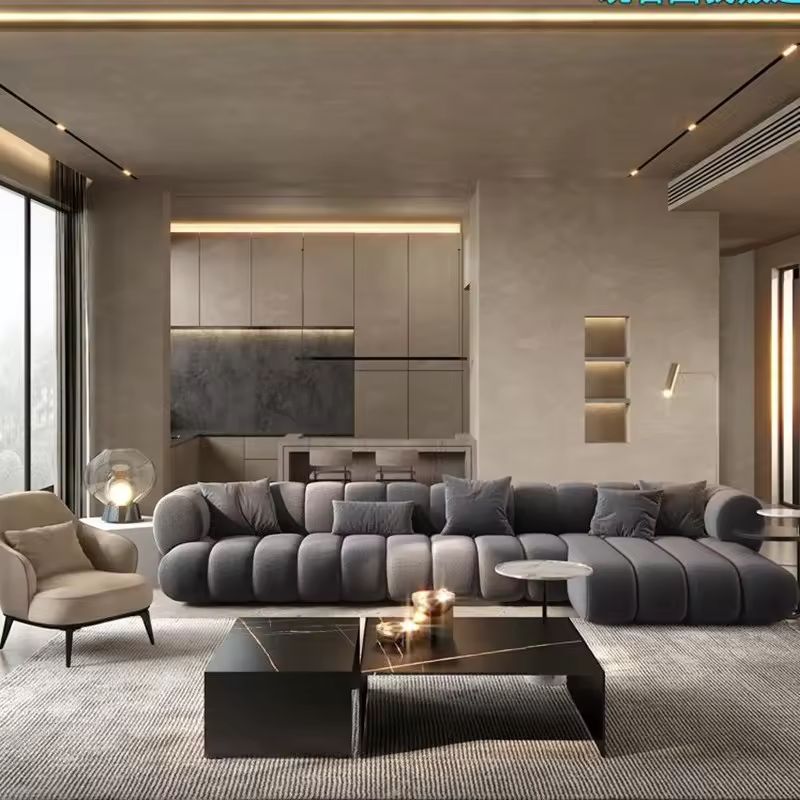 ATUNUS Modern Velvet L Shape Sectional Sofa Nordic Modular Corner Couch Set for Living Room Home Furniture