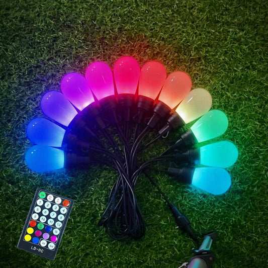 RGB Seven-Color Outdoor String Lights – Holiday Atmosphere Decorative LED Lamp for Garden & Events