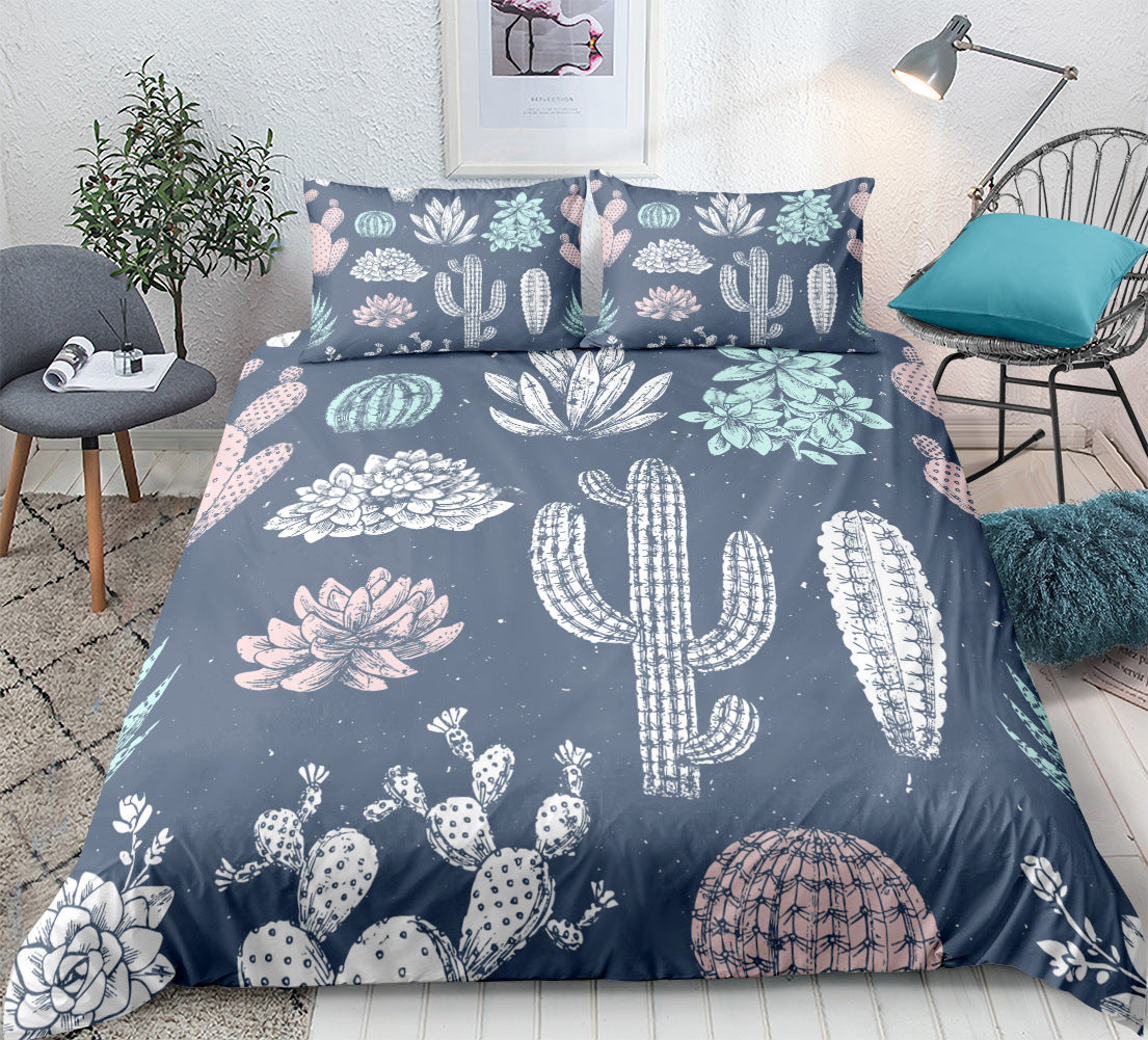 3 or 4 Piece Home Textile Bedding Set Soft Comforter Sheet Pillowcase Bed Set for Bedroom