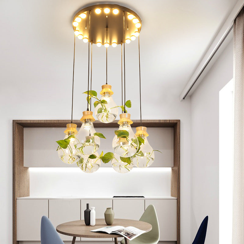 Glass Water Plant Aquarium Chandelier – Bar & Dining Room Lighting