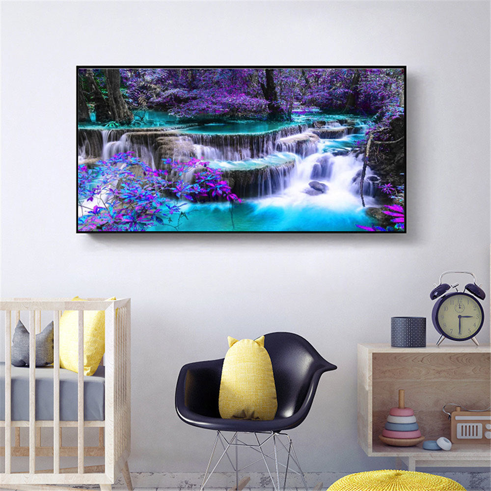 Home Diamond Painting Waterfall Mosaic Cross Stitch DIY Wall Art Kit for Living Room Bedroom Decoration