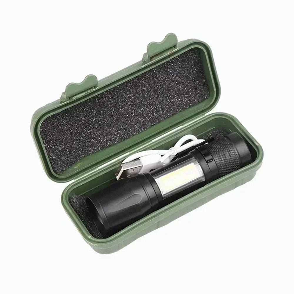LED Telescopic Pen Flashlight – USB Rechargeable Mini Torch for Camping & Work