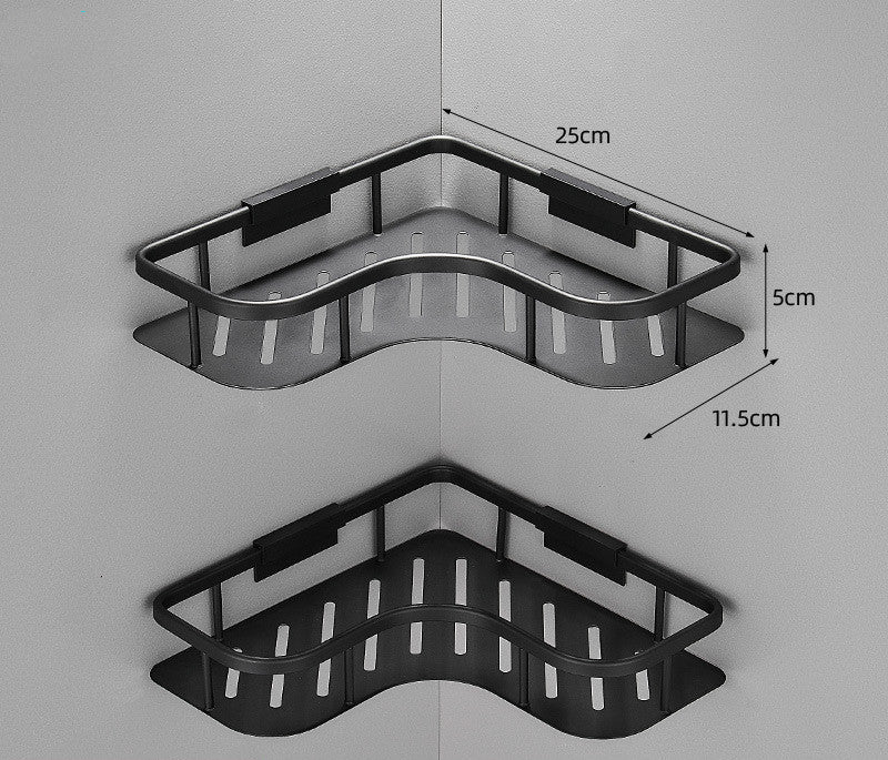 Triangle Bathroom Corner Shelf – Aluminum No-Drill Space-Saving Toilet Storage Rack