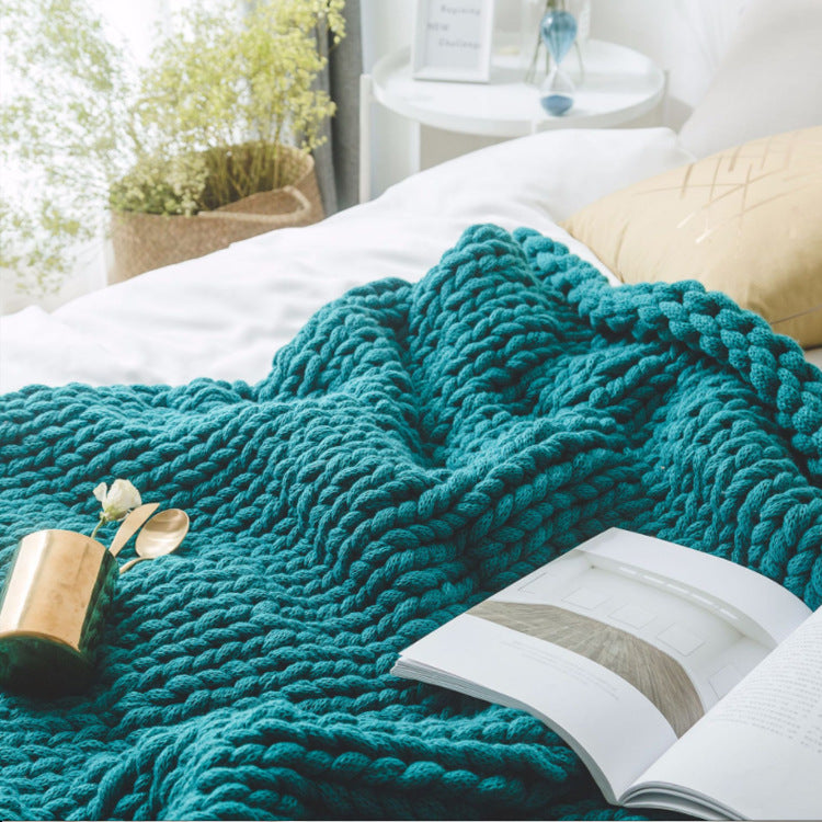 Sofa Lunch Break Knitted Office Nap Blanket Soft Warm Throw Blanket for Office Couch Rest Use