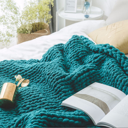 Sofa Lunch Break Knitted Office Nap Blanket Soft Warm Throw Blanket for Office Couch Rest Use