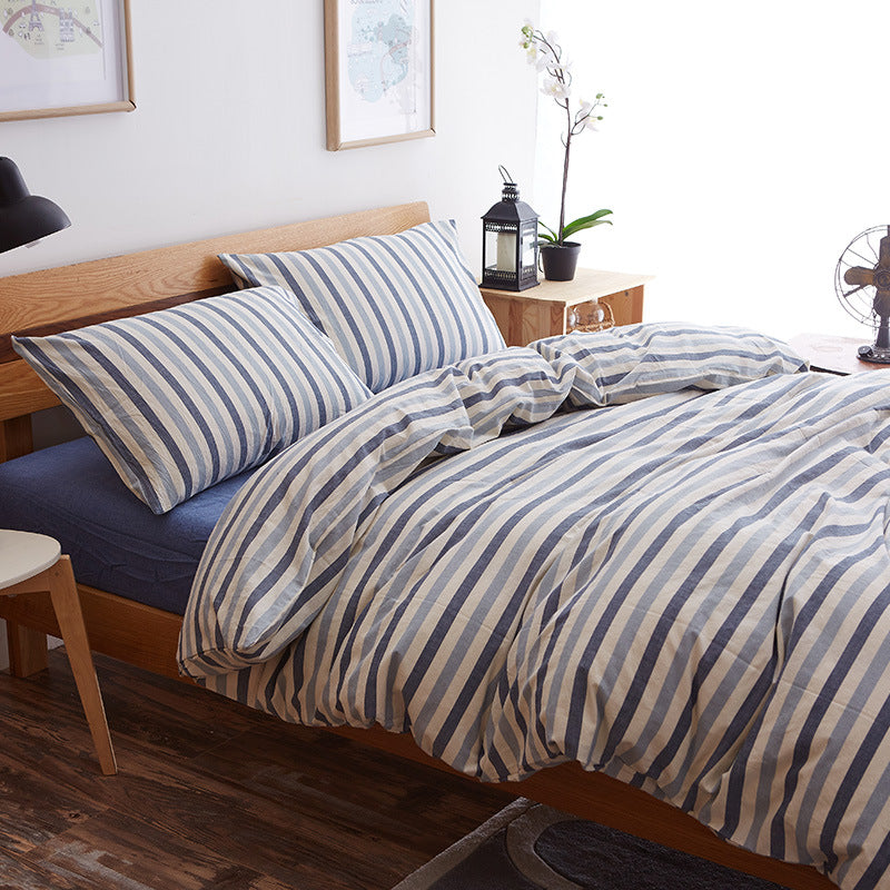 Pure Cotton 4 Piece Bed Sheet Set Soft Breathable Bed Linen Bedding Set for Home Comfort