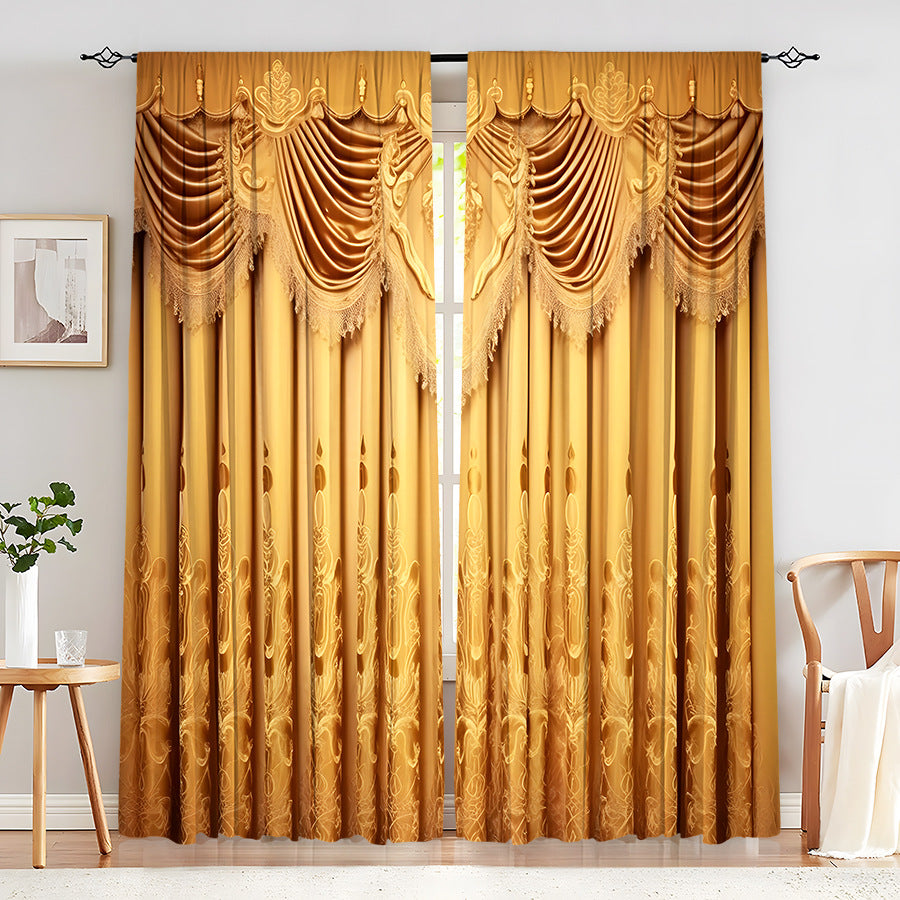 Creative Home European Flower Character Curtains Decorative Window Drapes for Living Room Bedroom Home Decor